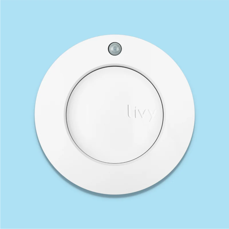Livy Protect + Magnetbefestigung // Erkennung bestehender Rauchmelder, Bewegungsalarm, Luftqualität, Temperatur, Luftfeuchtigkeit