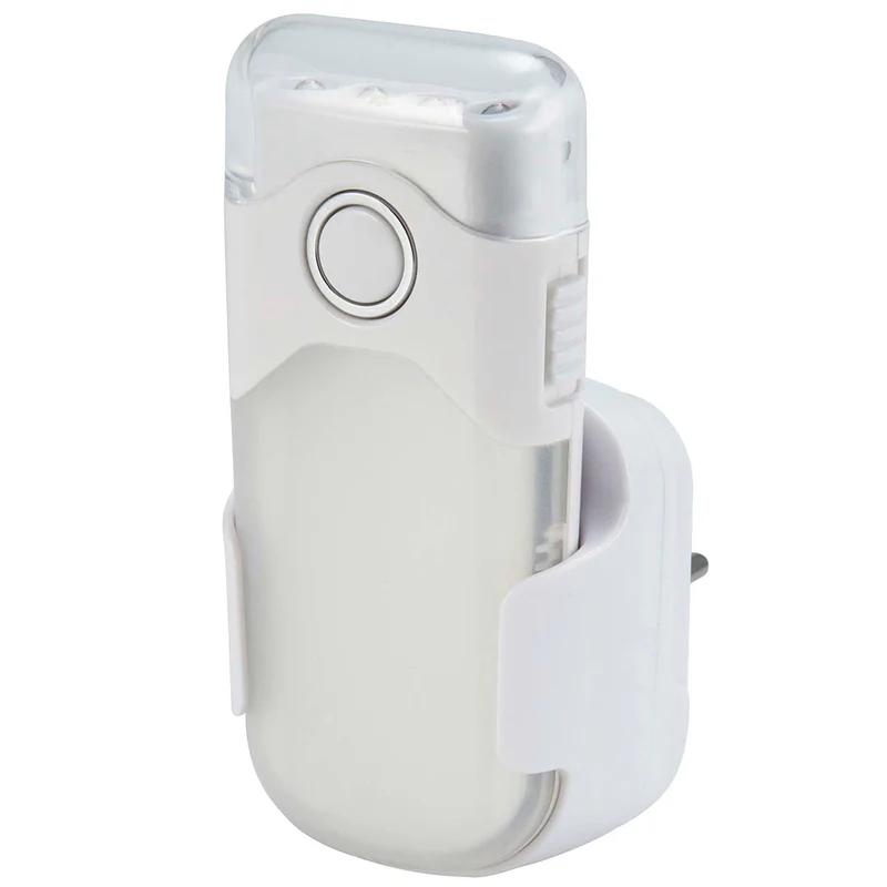 Alecto ATL-80 - Aufladbare LED-Taschenlampe/LED-Nachtlicht mit Sensor, Weiß