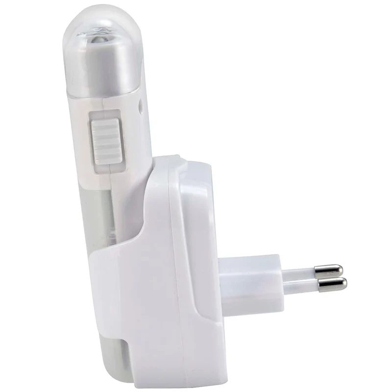 Alecto ATL-80 - Aufladbare LED-Taschenlampe/LED-Nachtlicht mit Sensor, Weiß