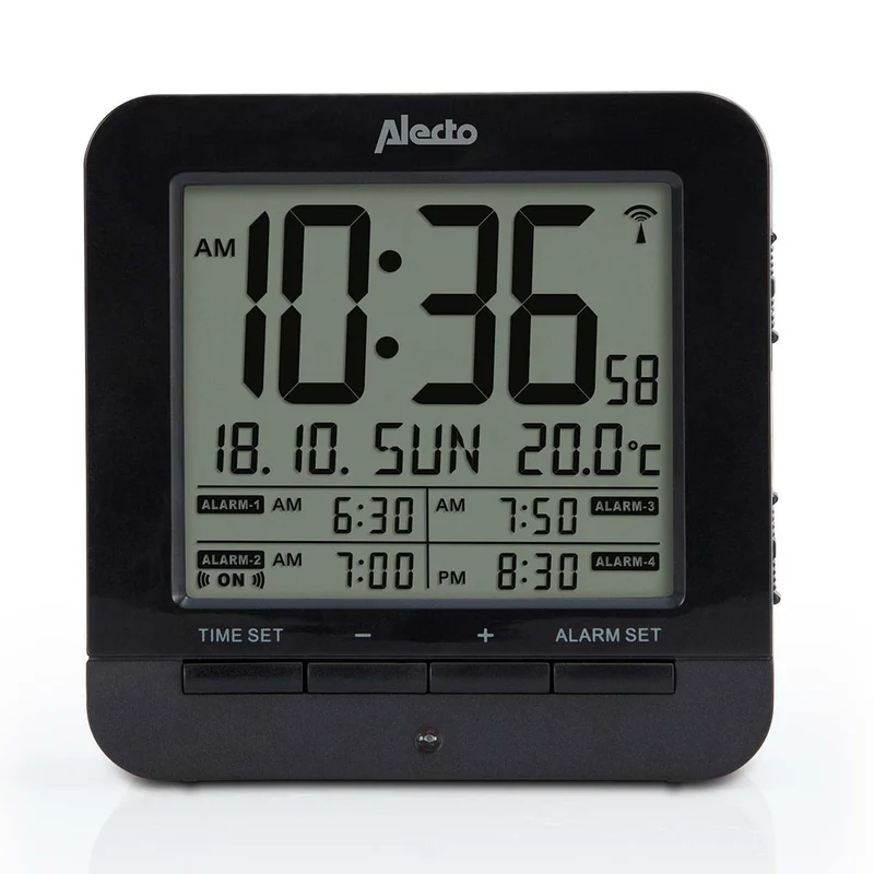 Alecto AK-20 - Digitale Wecker mit Thermometer, schwarz