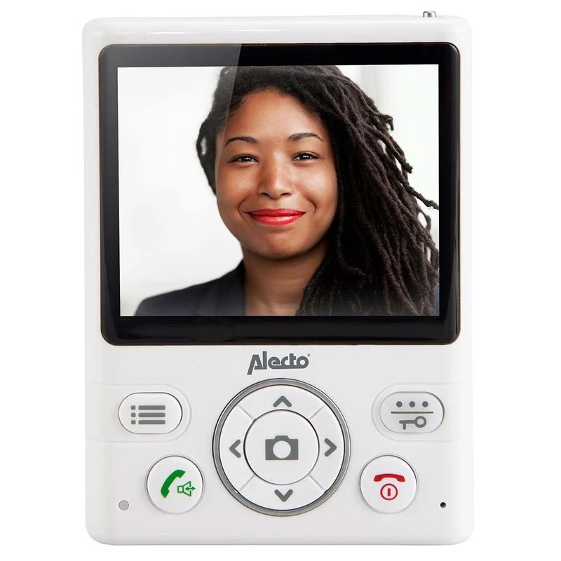 Alecto ADI-250 - Türsprechanlage mit Kamera und 3.5" Farbdisplay, Weiß/Silber
