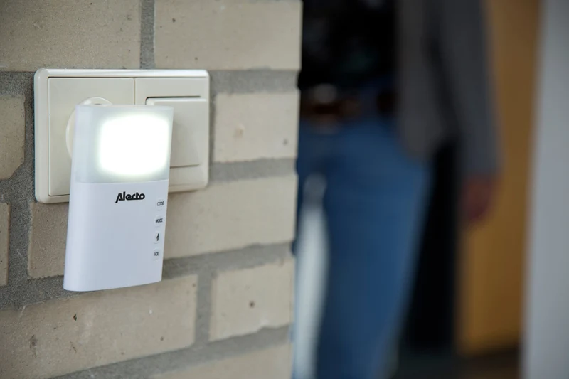 Alecto ADB-19 - Funk-Türklingel mit Blitzlicht, Weiß