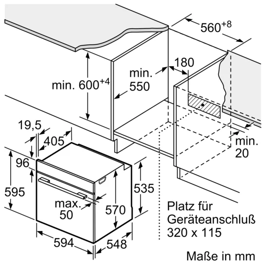 Serie 2 Einbau-Backofen 60 x 60 cm Schwarz HBA572BB4