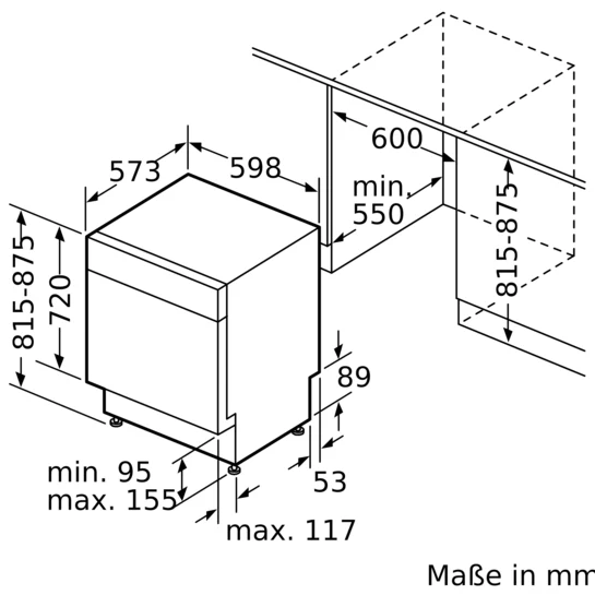 iQ300 Unterbau-Geschirrspüler 60 cm Gebürsteter Stahl SN43ES22AE