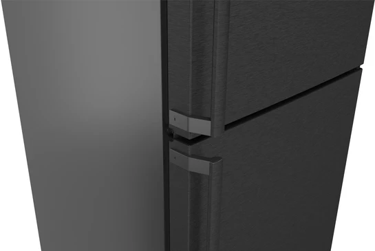 Serie 4 Freistehende Kühl-Gefrier-Kombination mit Gefrierbereich unten 186 x 60 cm Gebürsteter schwarzer Stahl AntiFingerprint KGN36VXCT