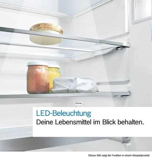 Serie 4 Freistehende Kühl-Gefrier-Kombination mit Gefrierbereich unten 186 x 60 cm Metall-Optik KGV36VLEA