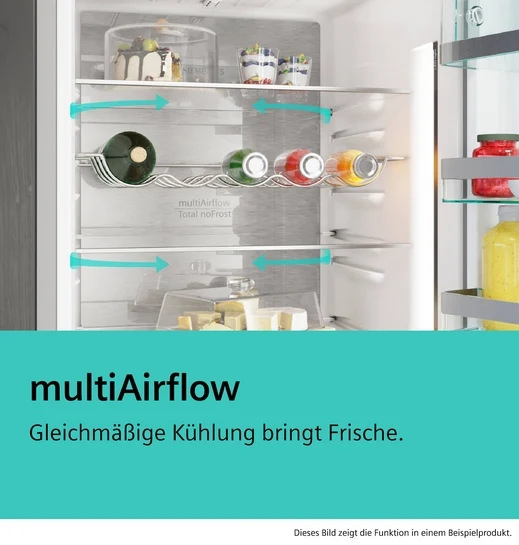 iQ500 Freistehende Kühl-Gefrier-Kombination mit Gefrierbereich unten 203 x 60 cm Edelstahl KG39NAIAU