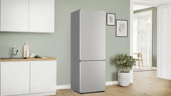 Serie 4 Freistehende Kühl-Gefrier-Kombination mit Gefrierbereich unten 203 x 70 cm Metall-Optik KGN492LAF