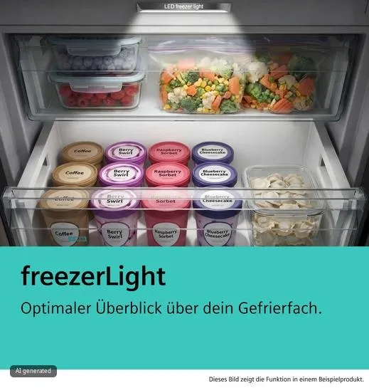 iQ500 Freistehende Kühl-Gefrier-Kombination mit Gefrierbereich unten 203 x 60 cm Gebürsteter schwarzer Stahl AntiFingerprint KG39N4X1F