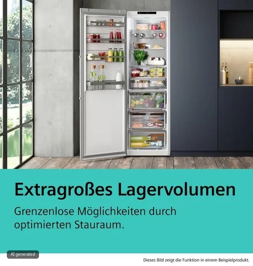 iQ500 Freistehender Kühlschrank 186.2 x 59.5 cm Gebürsteter schwarzer Stahl AntiFingerprint KS36NAXCG
