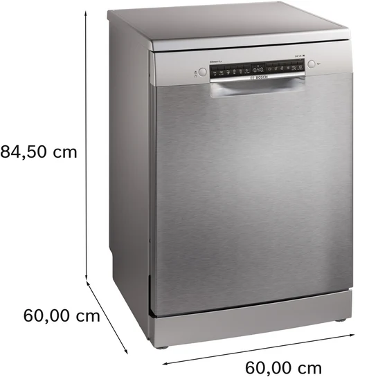 Serie 4 Freistehender Geschirrspüler 60 cm Gebürsteter Stahl mit Anti-Fingerprint SMS4EMI06E