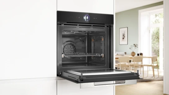 Serie 8 Einbau-Backofen mit Mikrowellenfunktion 60 x 60 cm Schwarz HMG776NB1