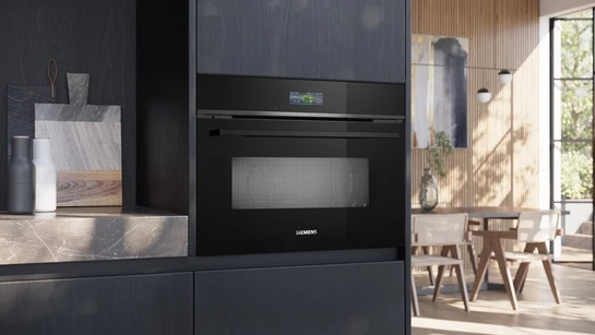 iQ700 Einbau-Kompaktbackofen mit Mikrowellenfunktion 60 x 45 cm Schwarz, Edelstahl CM724G1B1
