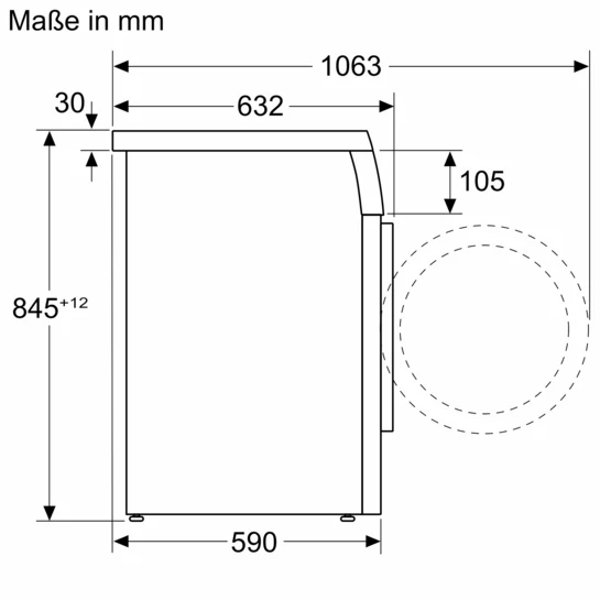 Serie 6 Waschmaschine, unterbaufähig - Frontlader 8 kg max. 1400 U/min. WUU28T71
