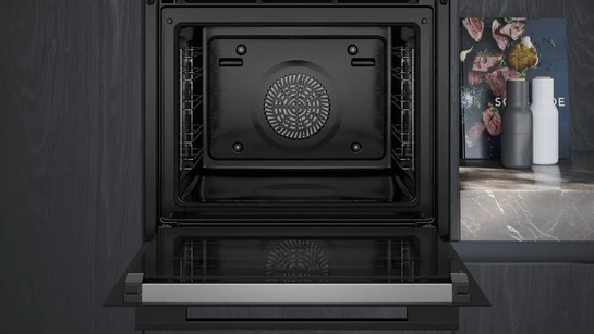 iQ700 Einbau-Backofen mit Dampfunterstützung 60 x 60 cm Schwarz, Edelstahl HR776G1B1