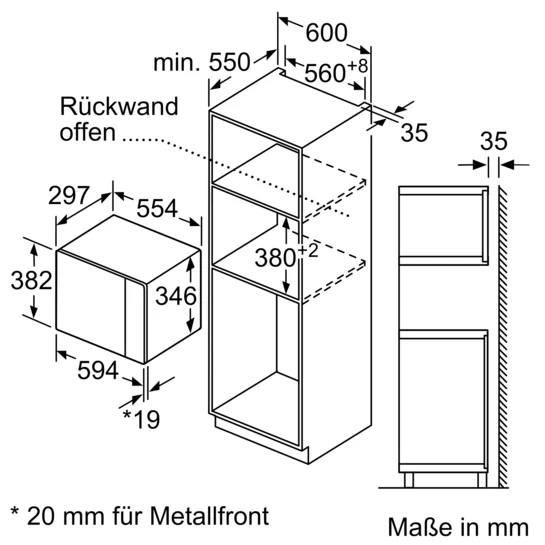 Serie 6 Einbau-Mikrowelle Schwarz BFL524MB0