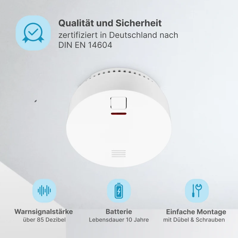 Livy Rauchmelder mit 10-Jahres-Batterie - 10er Set