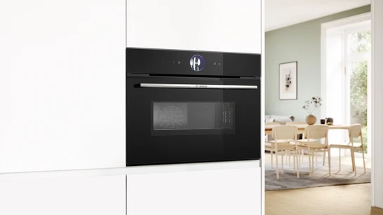 Serie 8 Einbau-Kompaktbackofen mit Mikrowellenfunktion 60 x 45 cm Schwarz CMG7761B1